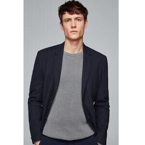 NEW Zara Man Basic Navy Blazer Size 40